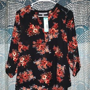 Daniel Rainn Koda Split Neck Blouse